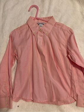 Hartstrings Pink and White Striped Button-Down Shirt